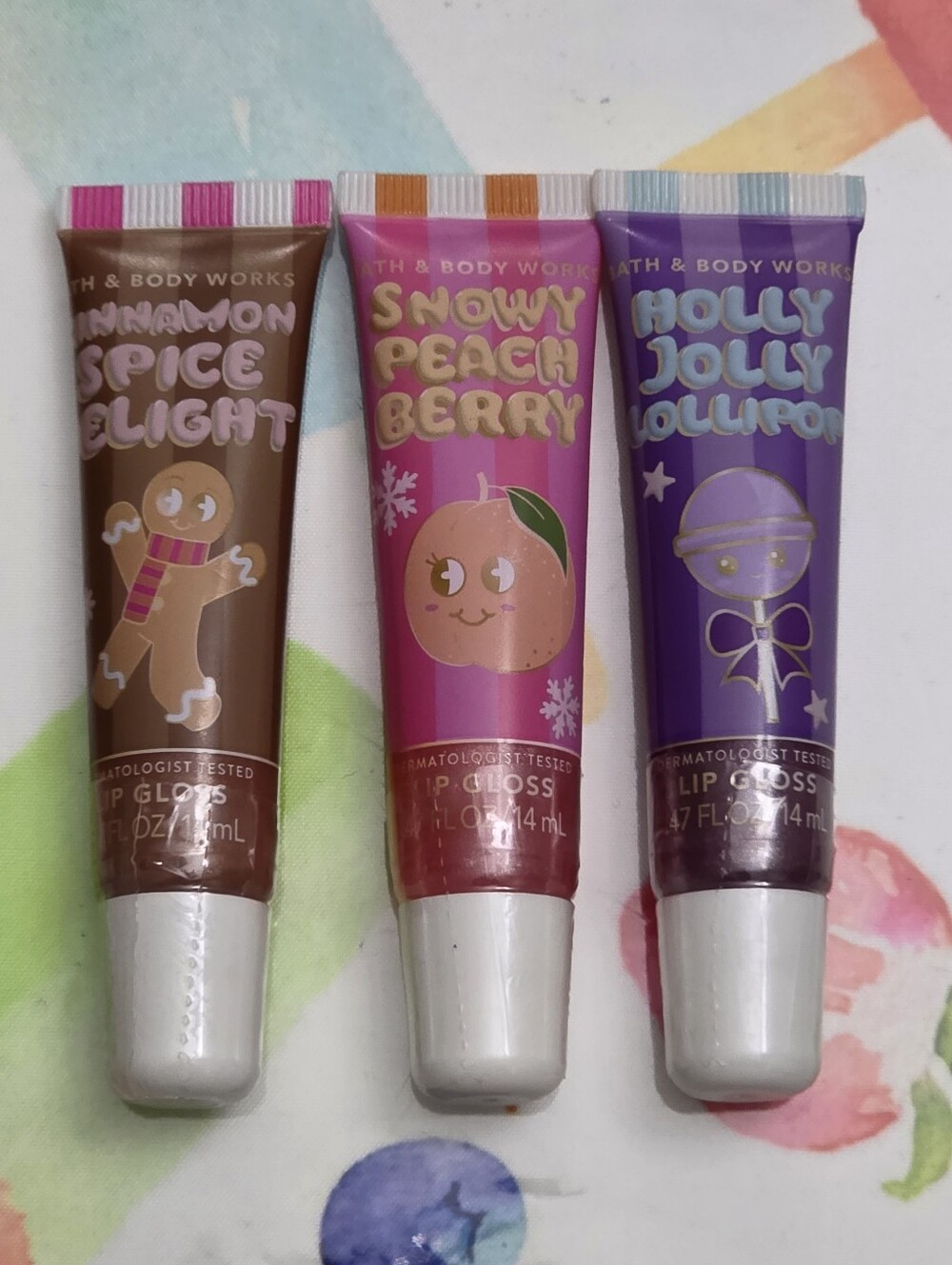 Bath & Body Works Lip Gloss Trio - Brown, Pink, Purple